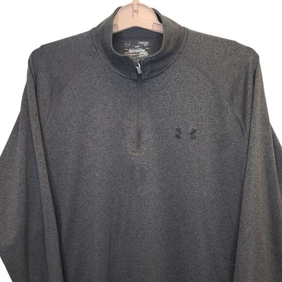 Under Armour Mens Heatgear Grey Loose Fitted Quarter Zip Long Sleeve Shirt M - Picture 2 of 15